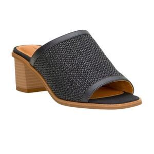 NWT LUCKY BRAND LENIRA SLIDE WEDGE SANDALS BLACK WEAVE BRAND NEW IN BOX